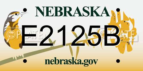E2125B Nebraska License Plate
