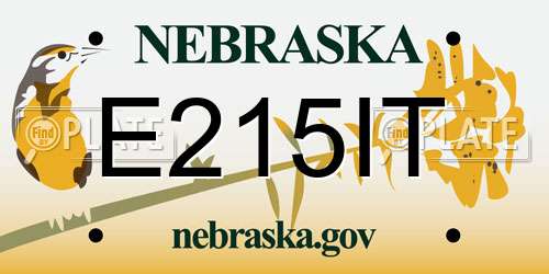 E215IT Nebraska License Plate