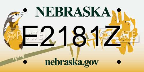 E2181Z Nebraska License Plate