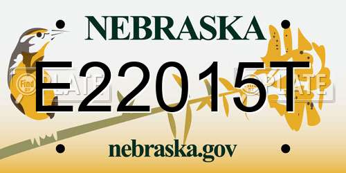 E22015T Nebraska License Plate