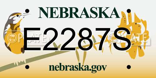 E2287S Nebraska License Plate