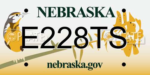 E228TS Nebraska License Plate