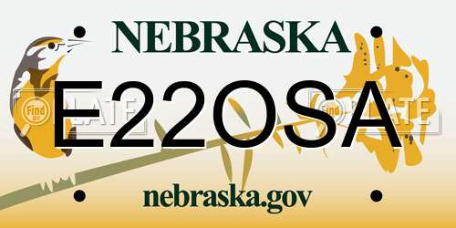 E22OSA Nebraska License Plate
