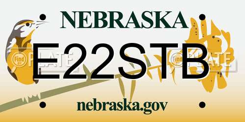 E22STB Nebraska License Plate