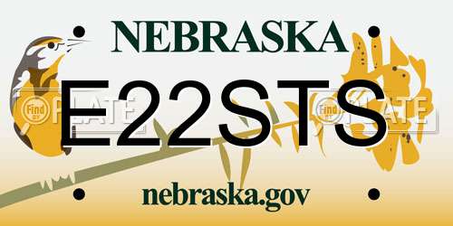 E22STS Nebraska License Plate