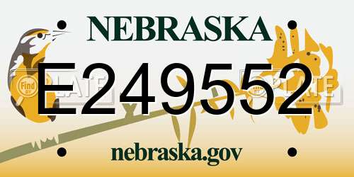 E249552 Nebraska License Plate