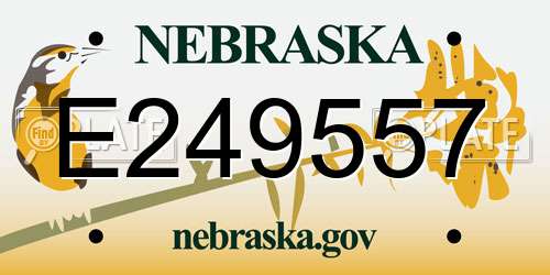 E249557 Nebraska License Plate