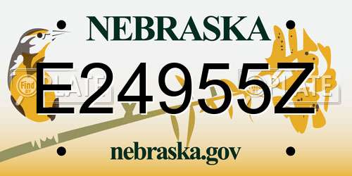 E24955Z Nebraska License Plate