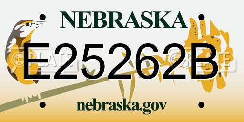 E25262B Nebraska License Plate
