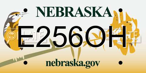 E256OH Nebraska License Plate