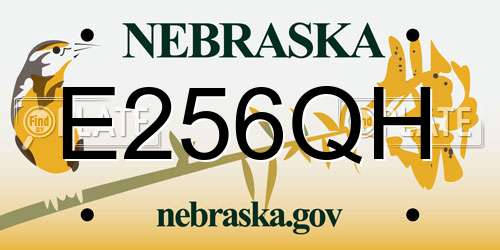 E256QH Nebraska License Plate