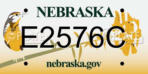 E2576C Nebraska License Plate