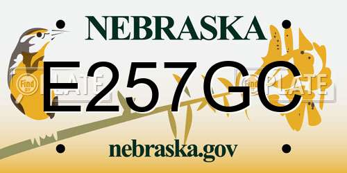 E257GC Nebraska License Plate