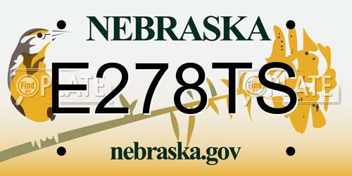 E278TS Nebraska License Plate