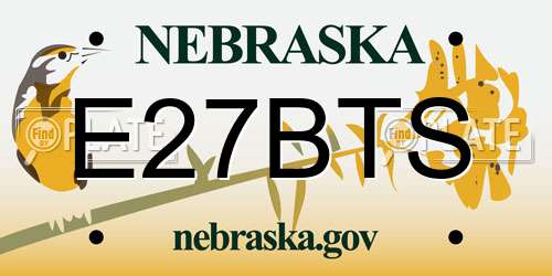 E27BTS Nebraska License Plate