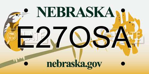 E27OSA Nebraska License Plate