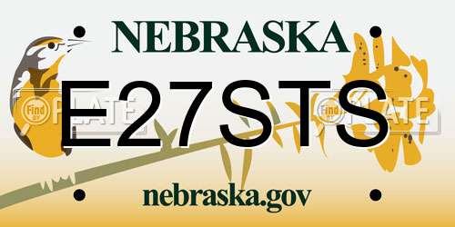 E27STS Nebraska License Plate