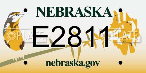 E2811 Nebraska License Plate
