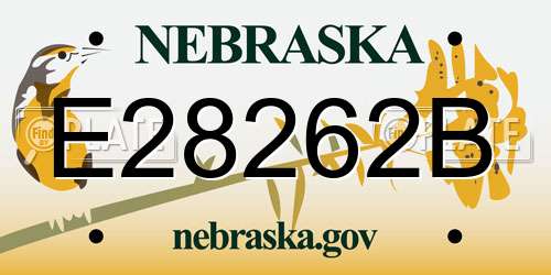 E28262B Nebraska License Plate
