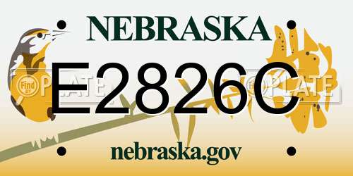 E2826C Nebraska License Plate