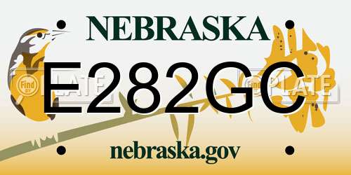 E282GC Nebraska License Plate