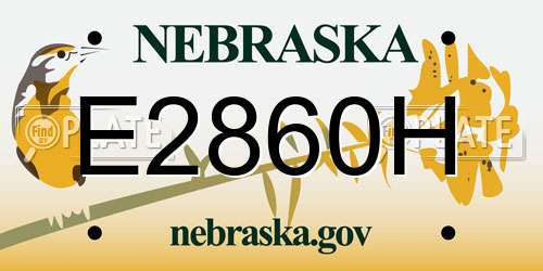 E2860H Nebraska License Plate