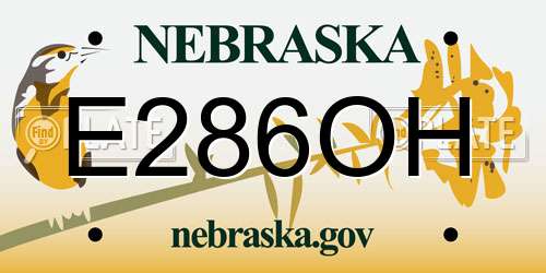 E286OH Nebraska License Plate