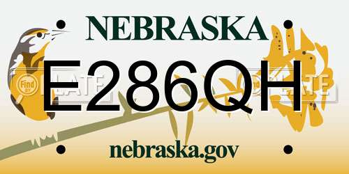 E286QH Nebraska License Plate