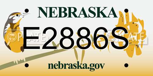 E2886S Nebraska License Plate