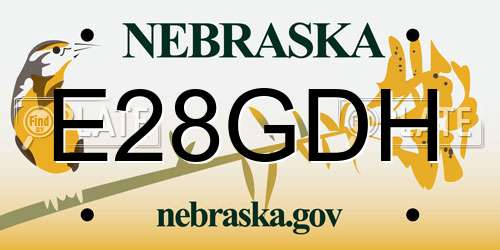 E28GDH Nebraska License Plate