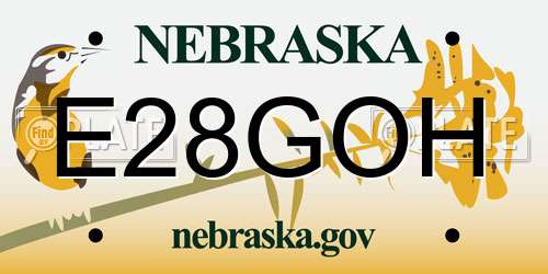E28GOH Nebraska License Plate