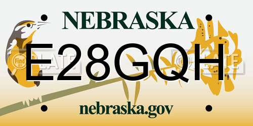 E28GQH Nebraska License Plate