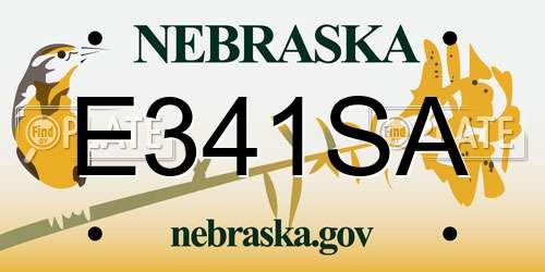 E341SA Nebraska License Plate