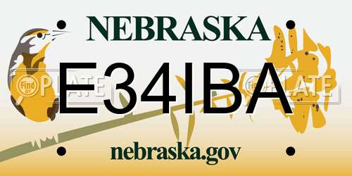 E34IBA Nebraska License Plate