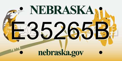 E35265B Nebraska License Plate
