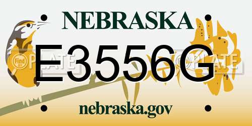 E3556G Nebraska License Plate