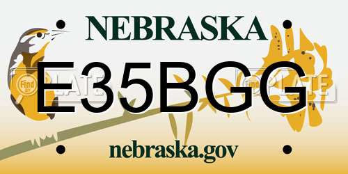 E35BGG Nebraska License Plate