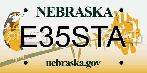 E35STA Nebraska License Plate
