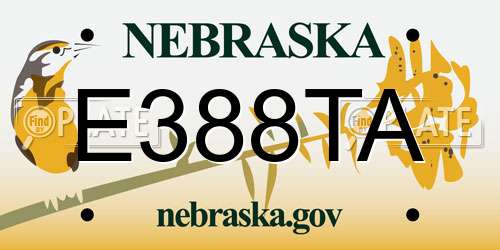 E388TA Nebraska License Plate