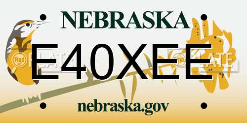 E40XEE Nebraska License Plate