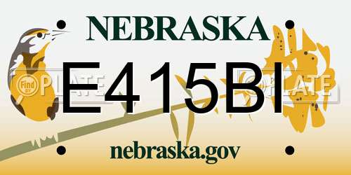 E415BI Nebraska License Plate