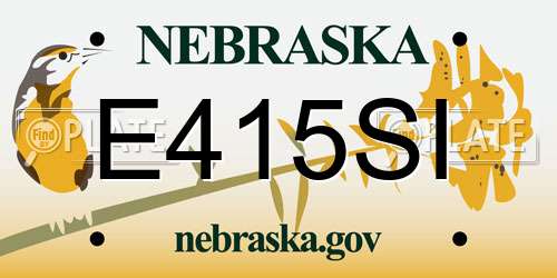 E415SI Nebraska License Plate