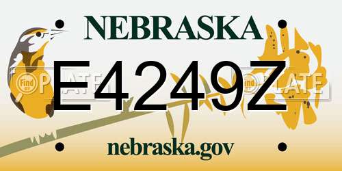 E4249Z Nebraska License Plate