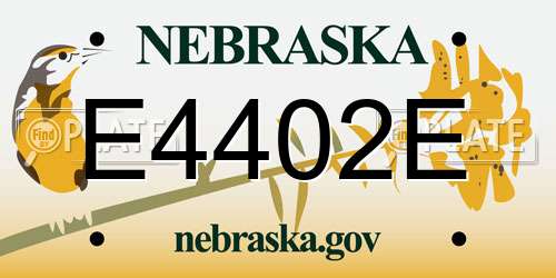 E4402E Nebraska License Plate