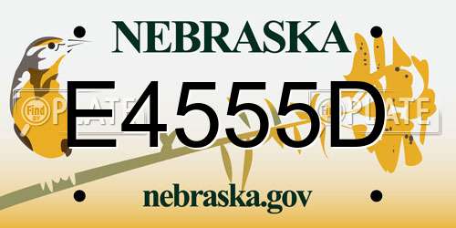 E4555D Nebraska License Plate