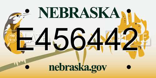 E456442 Nebraska License Plate