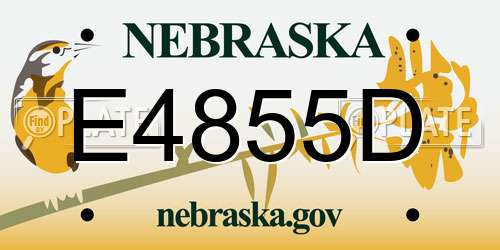 E4855D Nebraska License Plate