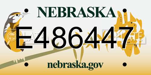 E486447 Nebraska License Plate