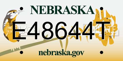 E48644T Nebraska License Plate