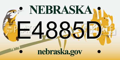 E4885D Nebraska License Plate